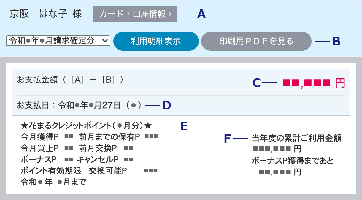 e-kenet Visaカード利用明細