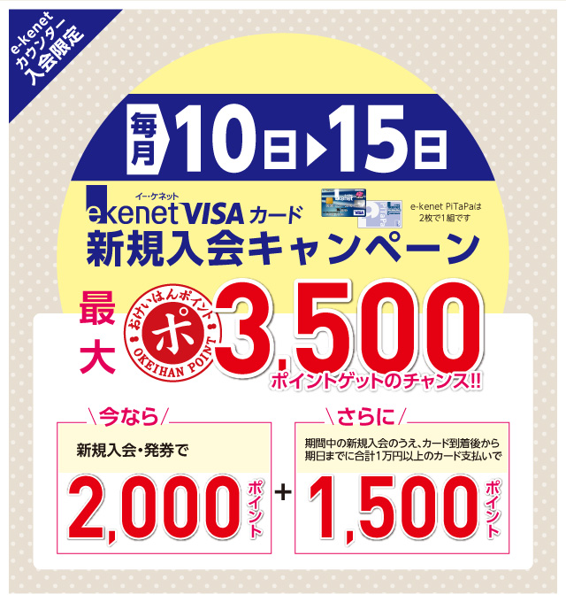e-kenetVISAカード新規入会キャンペーン