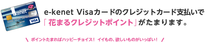 e-kenet Visaカードのクレジットカード支払いで「花まるクレジットポイント」がたまります。