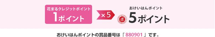 花まるクレジットポイント1ポイント　×5　おけいはんポイント5ポイント