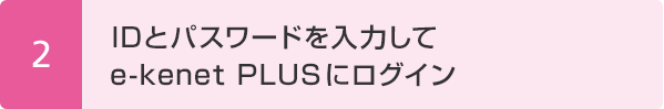 IDとパスワードを入力してe-kenet PLUSにログイン